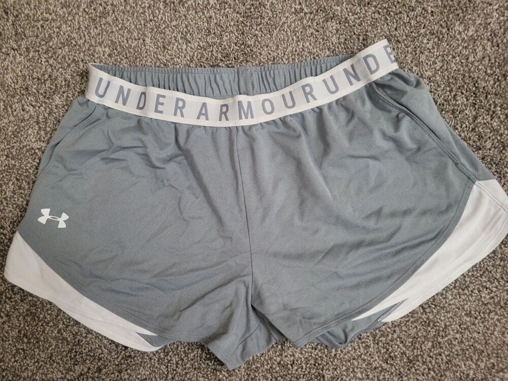 Active Athleisure Sporty Underarmour Women's Loose Fit Gray And White Shorts XL
